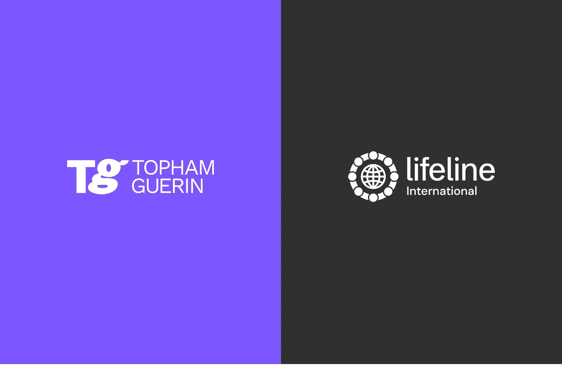Topham Guerin and Lifeline International logo lockup.